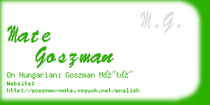 mate goszman business card